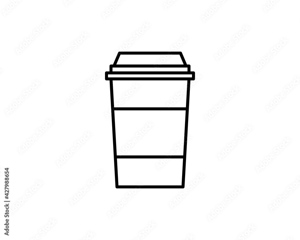 Coffee glass sign icon. Hot coffee button. Hot tea drink with steam. Takeaway. Gray circle button with icon. Vector Coffee glass sign icon. Hot coffee button. Hot tea drink with steam. Takeaway. Gray circle button with icon. Vector