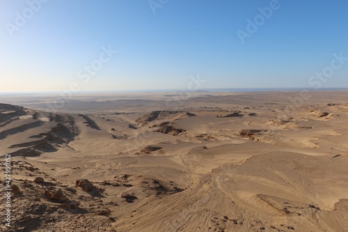 The beautiful sands and rocks formations due to erosion in Fayoum desert in Egypt