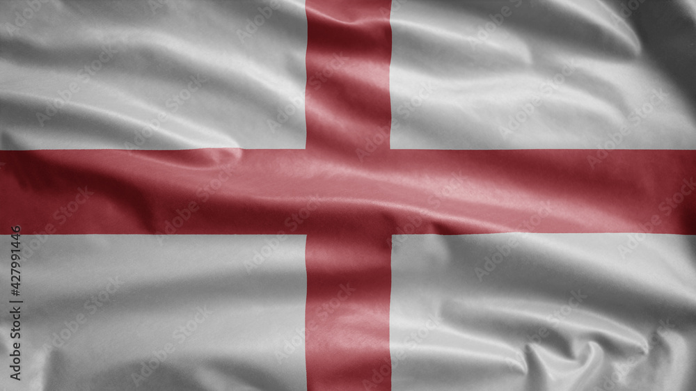 England flag waving in the wind. English banner blowing soft silk. England flag waving in the wind. English banner blowing soft silk.