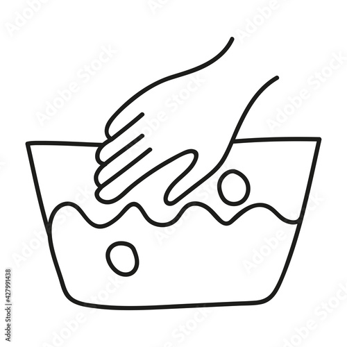 hand wash sign in doodle style