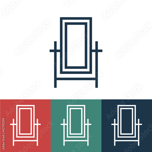Linear vector icon with mirror on legs