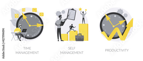 Productivity software abstract concept vector illustrations.