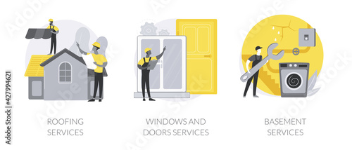 House maintenance abstract concept vector illustrations.