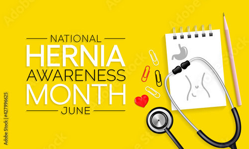 National Hernia awareness month (CDH) is observed every year in June. it occurs when an organ or fatty tissue squeezes through a weak spot in a surrounding muscle or connective tissue called fascia.