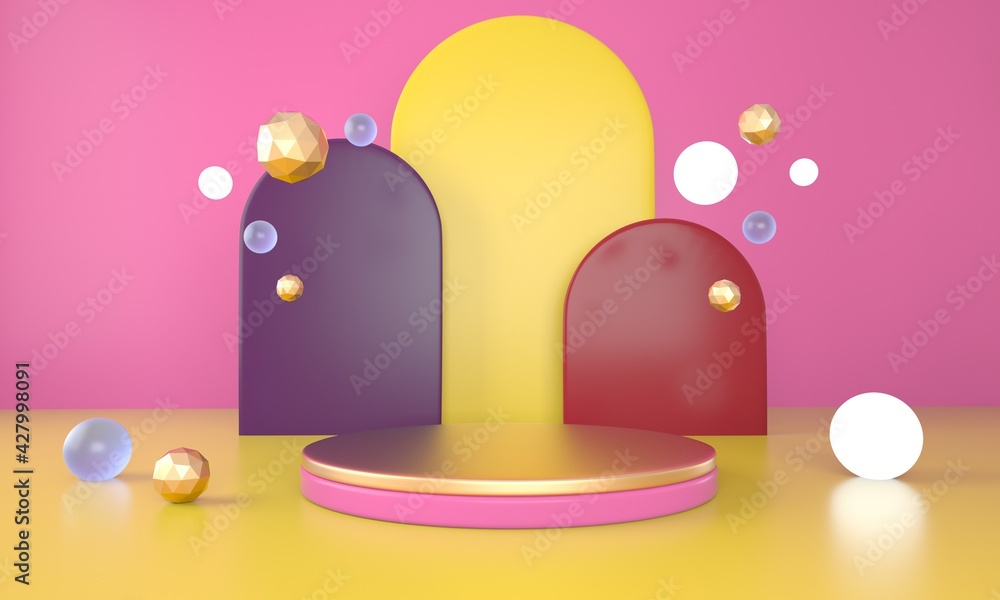 3d abstract background, mock up scene geometry shape podium for product display, 3d illustration.