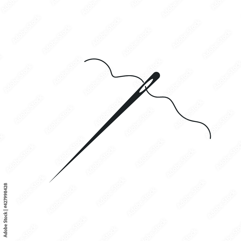 sewing needle on white isolate sewing needle on white isolate
