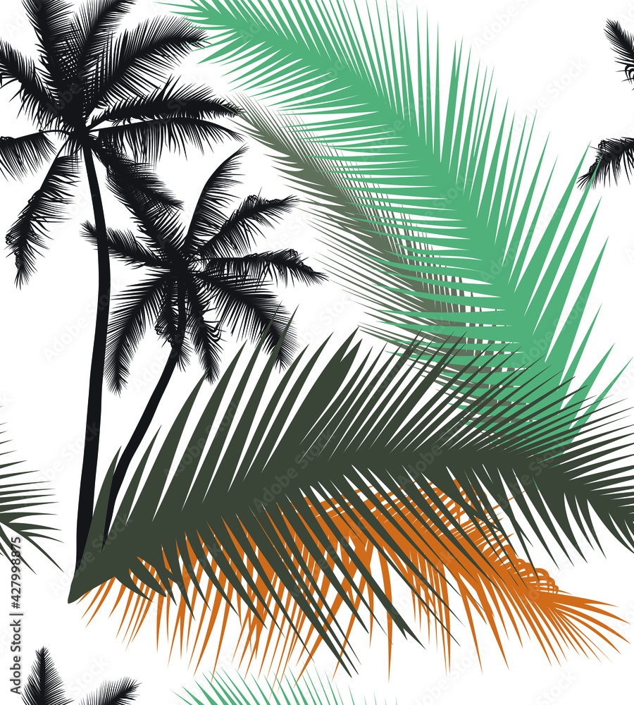 Fototapeta premium Palm trees - design for textiles