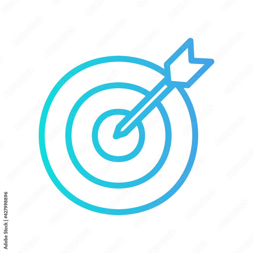 Goal icon vector illustration in gradient style about marketing and growth for any projects