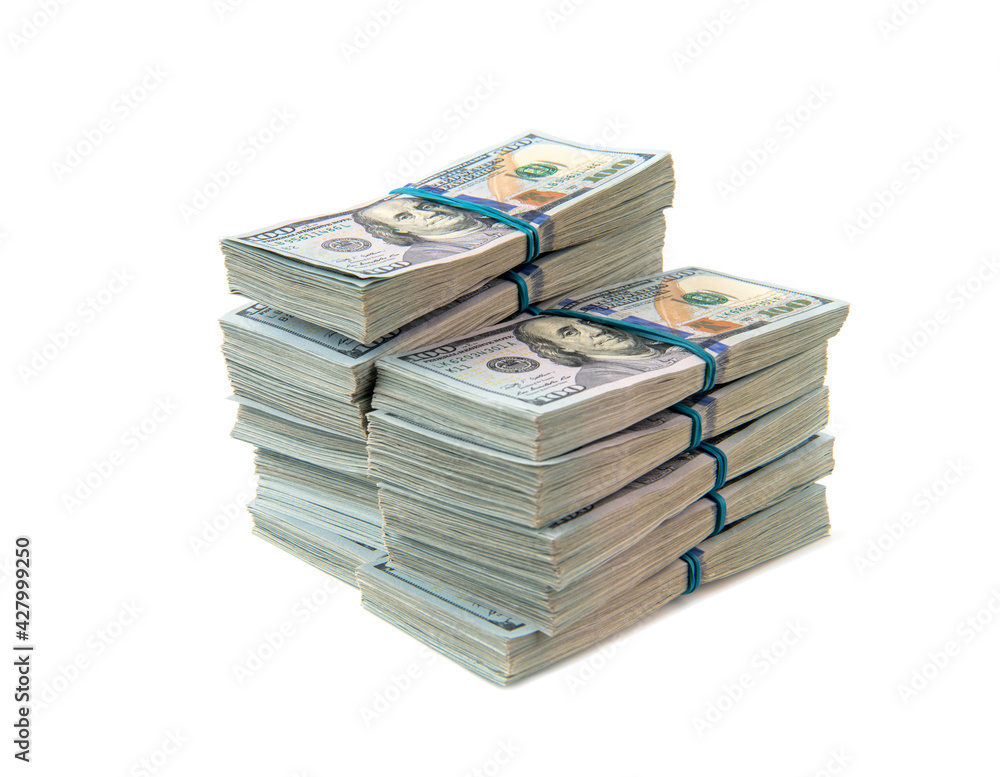 New design dollar bundles isolated on white background. New design dollar bundles isolated on white background.