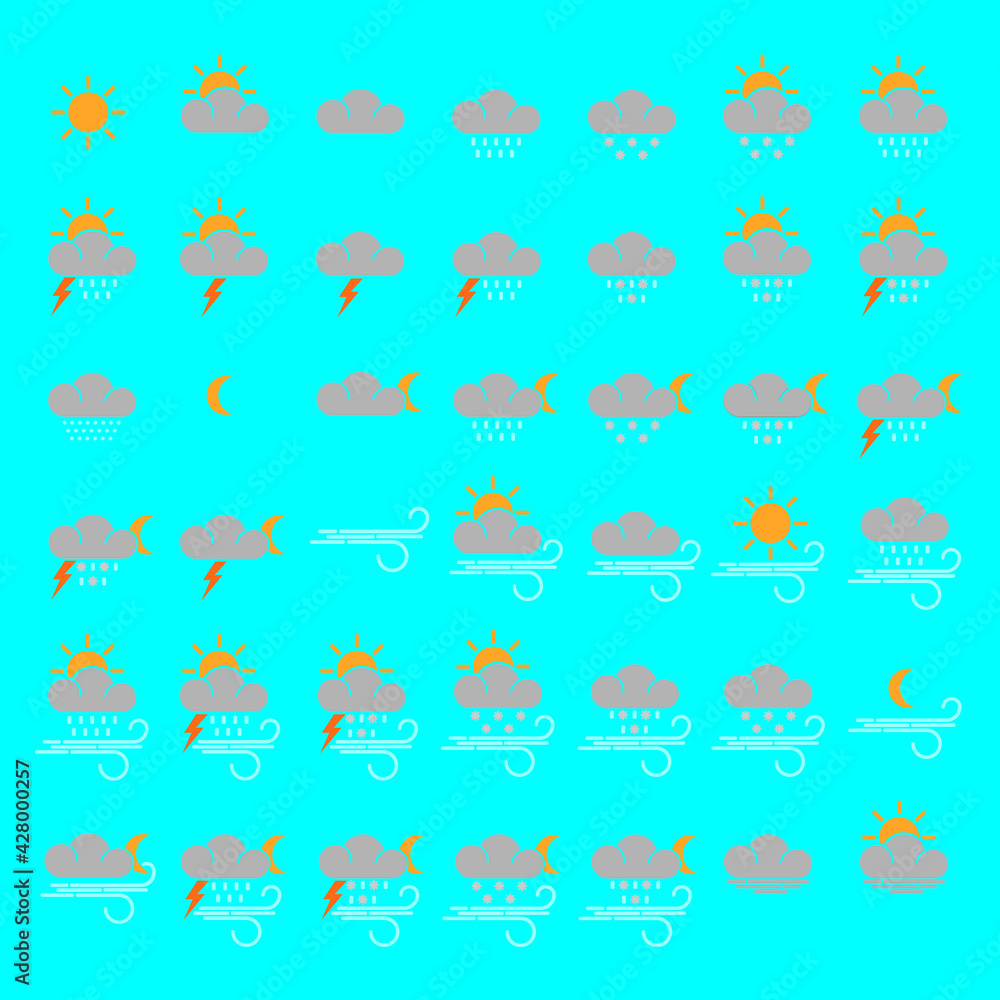 Vector set of weather icons
