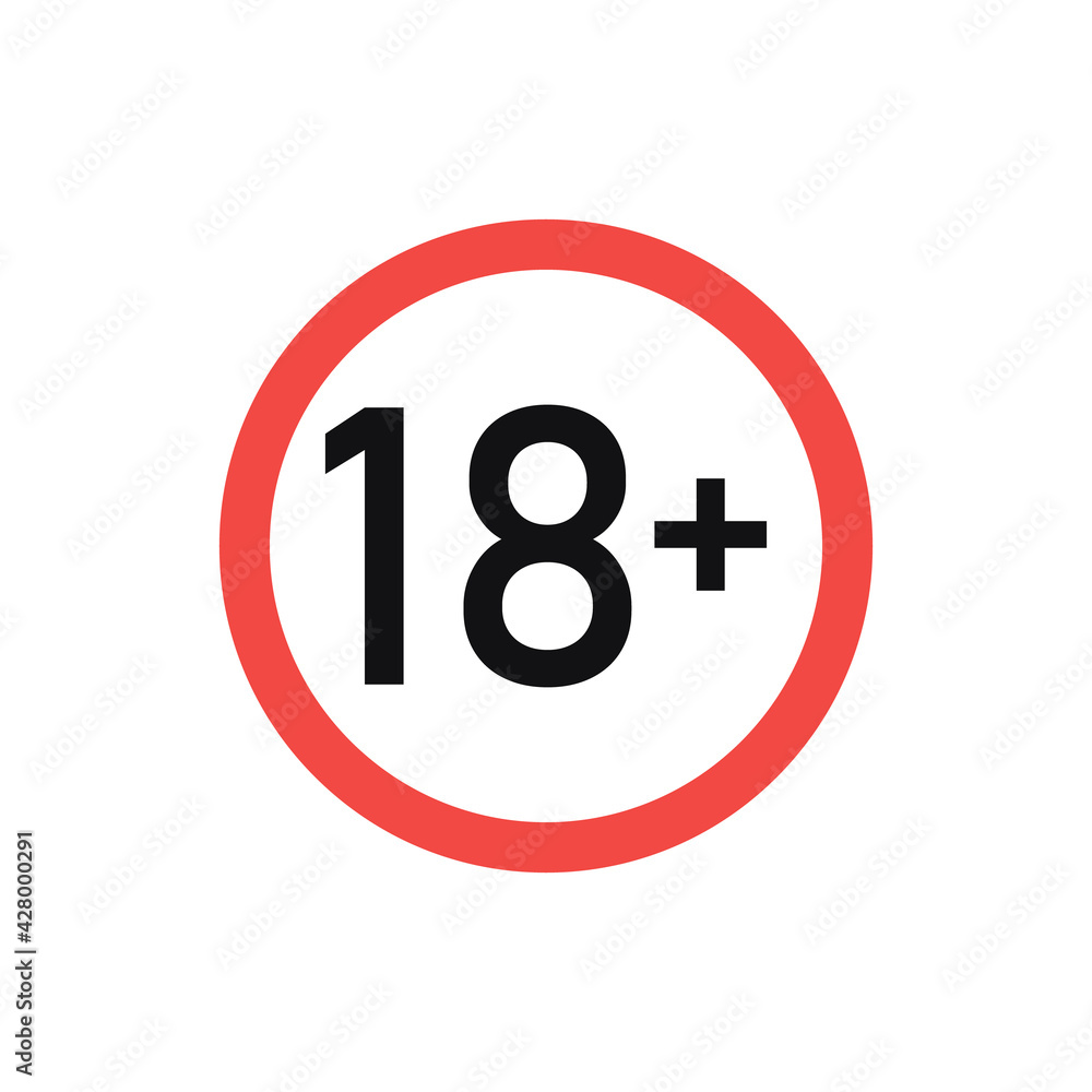 No 18 years old, under eighteen sign isolated on a white background. No 18 years old, under eighteen sign isolated on a white background.