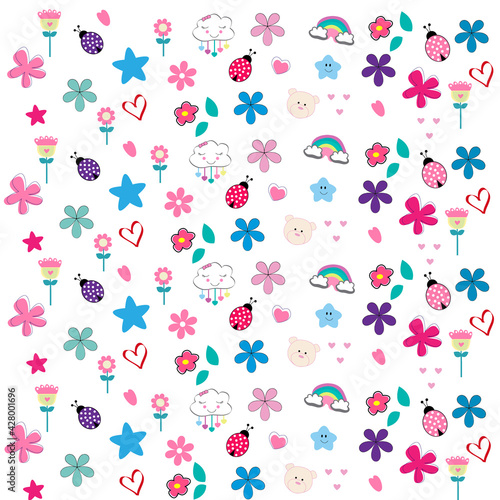 Fondo con motivos infantiles.