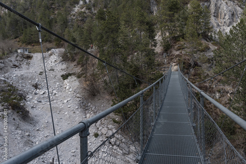 Hängebrücke über die Schlucht in der Arzbergklamm bei Telfs photo