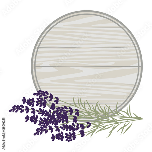 lavender and wooden boad
