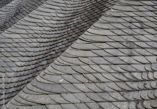 close up view of a slate roof