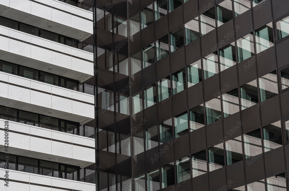 Detail of an office bulding facade. Detail of an office bulding facade.