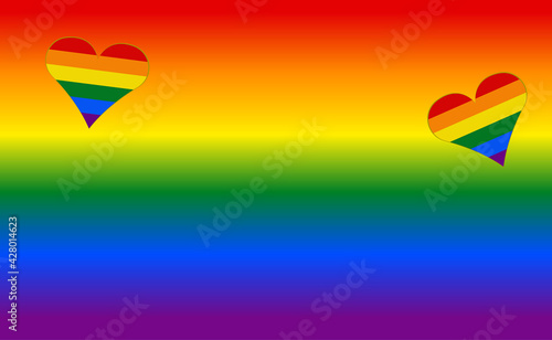 hearts with lgbt colors background