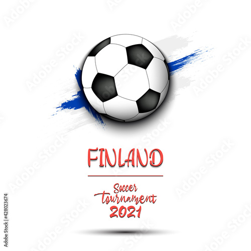 Soccer ball on the flag of Finland