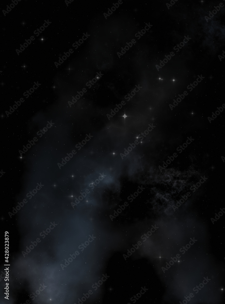 Obraz premium Star field in galaxy space with colorful nebula. Sci fi background of deep space. Ethereal wallpaper.