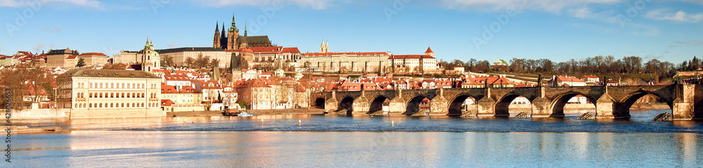 Charles Bridge, St. Vitus Cathedral and other historical buildin Charles Bridge, St. Vitus Cathedral and other historical buildin