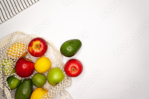 Vegetables and Fruits on white background