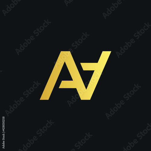 AA simple letter logo design with isolated black background