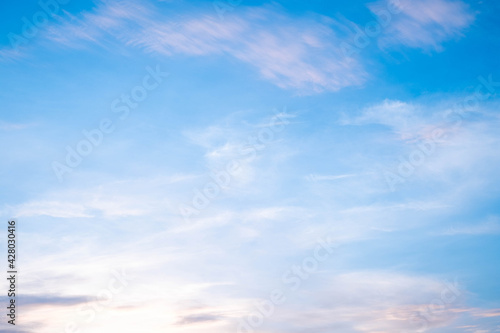 beautiful white clouds and sunlight on the blue sky perfect for the background, take in morning
