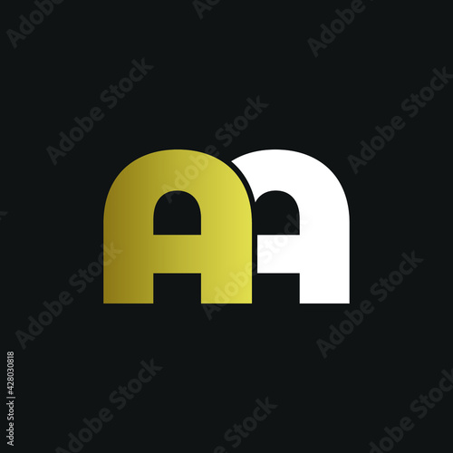 AA initial letter elegant Logo template vector creative business gold and white color based