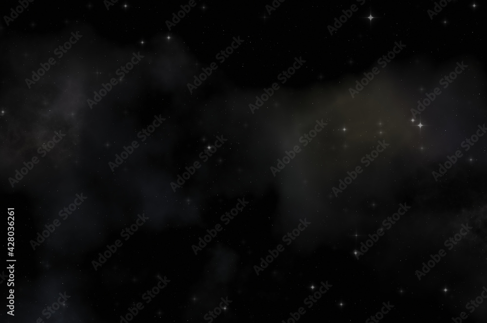 Fototapeta premium Star field in galaxy space with colorful nebula. Sci fi background of deep space. Ethereal wallpaper.