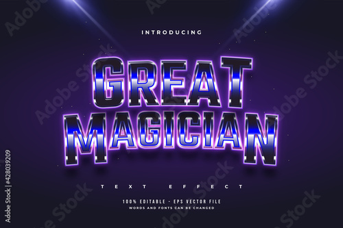 Editable Text Effect in Magician Style with Glowing Effect