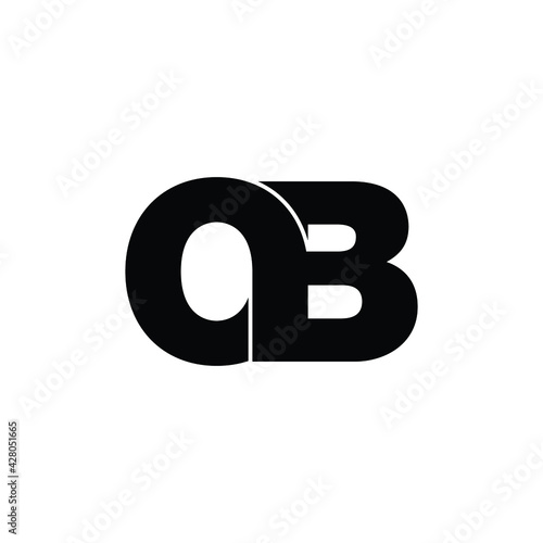 Letter OB simple logo design vector