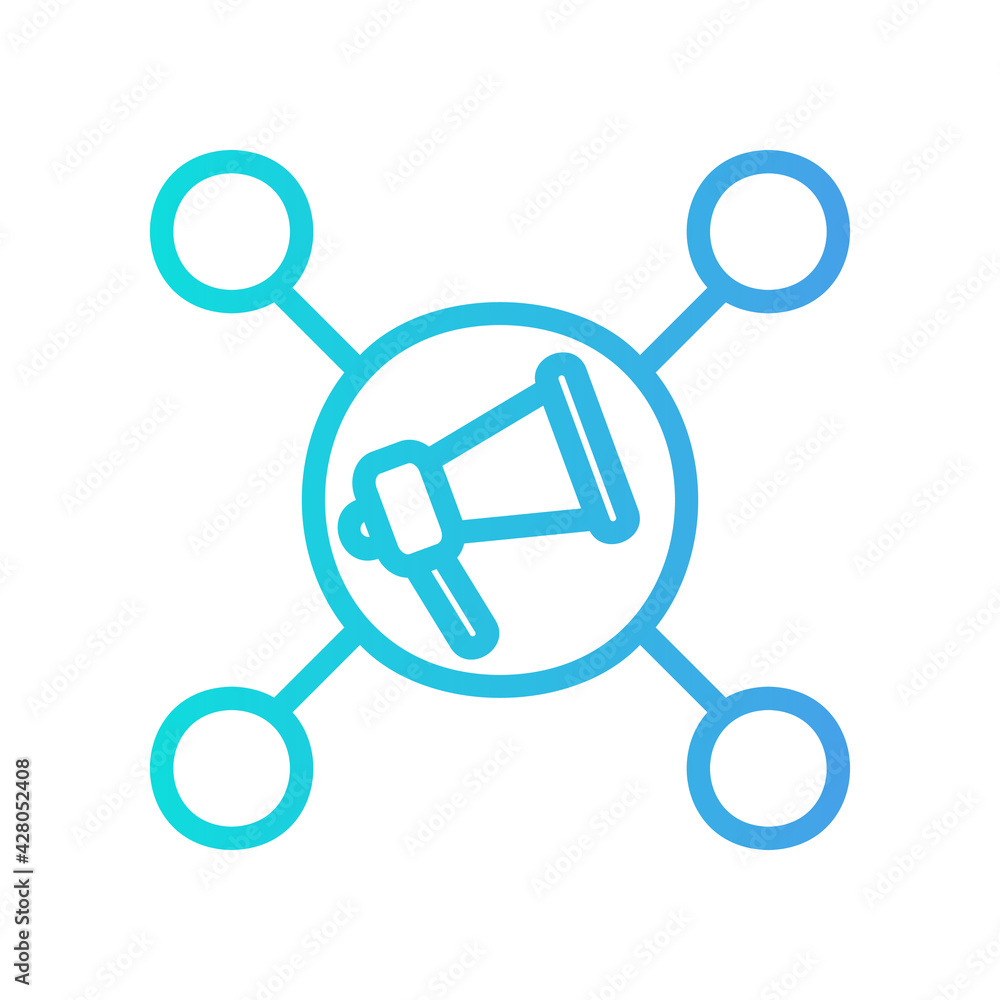 Social Marketing icon vector illustration in gradient style about marketing and growth for any projects