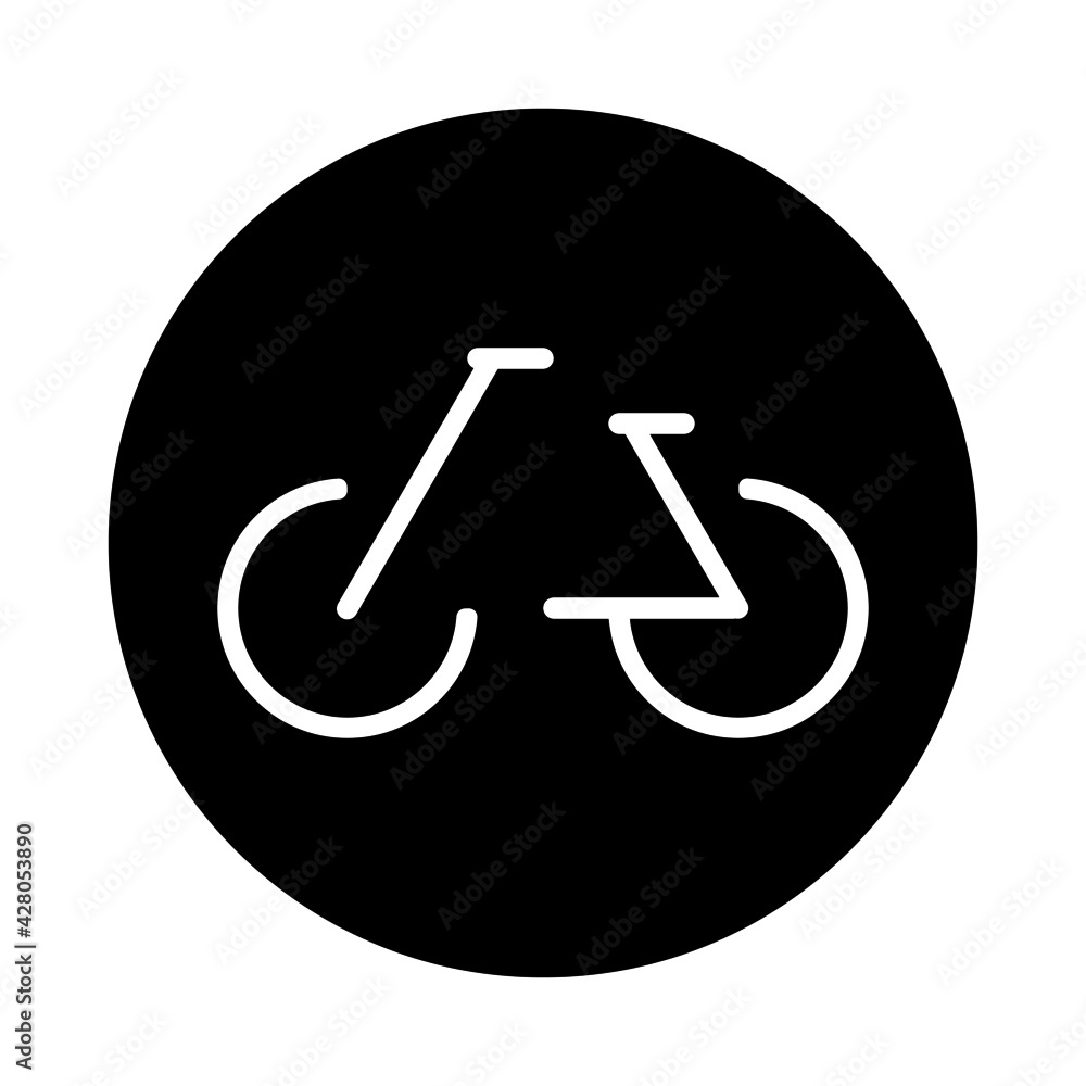 Bicycle icon on black background Bicycle icon on black background