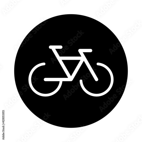 Bicycle icon on black background 