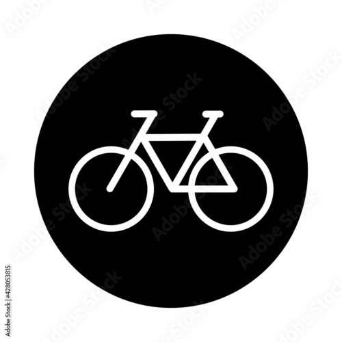 Bicycle icon on black background 