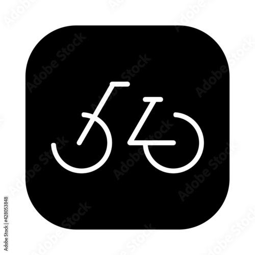 Bicycle icon on black background 