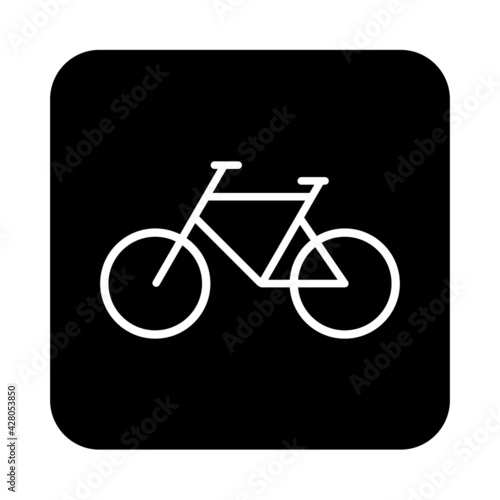 Bicycle icon on black background 