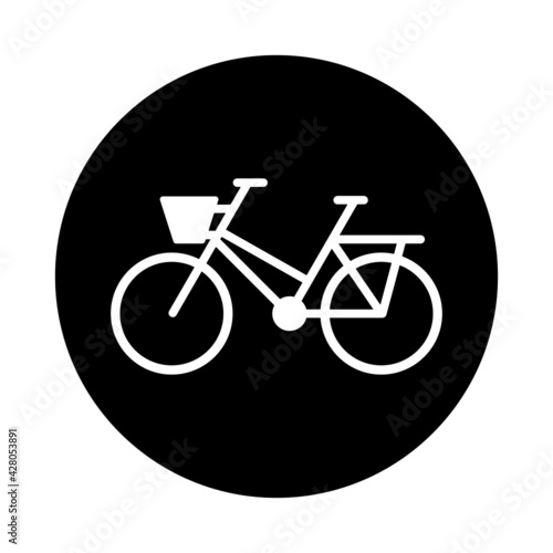Bicycle icon on black background 