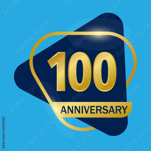 100 years anniversary celebration logo vector template design illustration