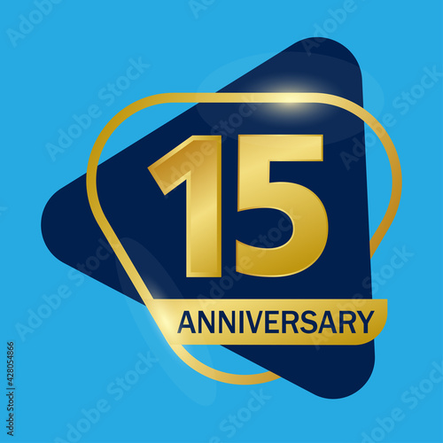 15 years anniversary celebration logo vector template design illustration