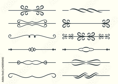 set of calligraphic elements