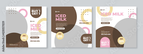 Drink social media post template vector