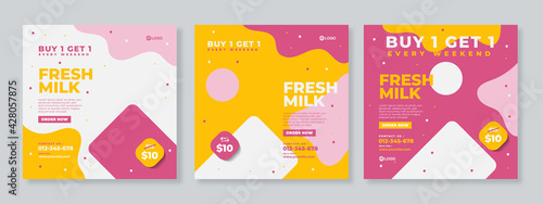 Drink social media post template vector