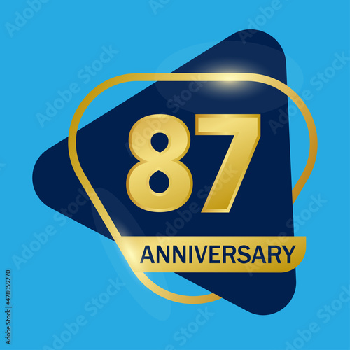 87 years anniversary celebration logo vector template design illustration photo