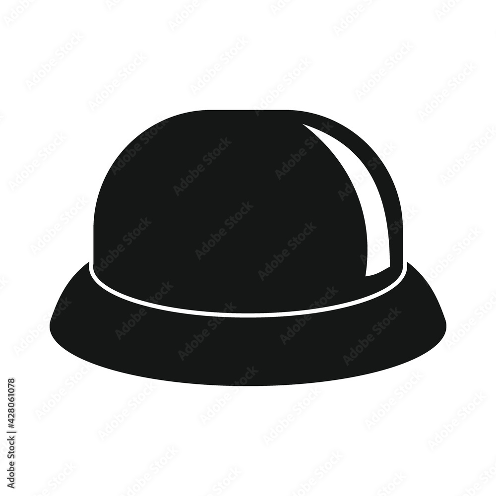 Vector big panama hat black simple icon isolated on white Vector big panama hat black simple icon isolated on white