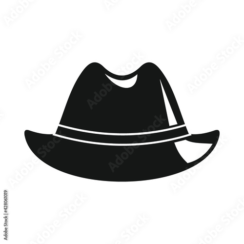 Vector urban hat black simple icon isolated on white