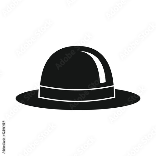 Vector old hat black simple icon isolated on white