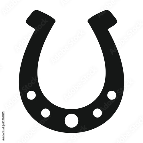 Vector horseshoe for animals black simple icon isolated