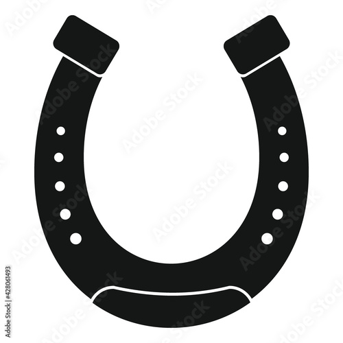 Vector modern horseshoe black simple icon isolated