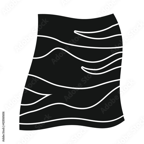 Vector lard with meat black simple icon isolated
